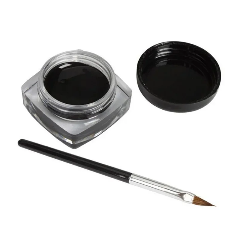 Black Eyeliner Cream Waterproof Beauty Cosmetics Long Lasting Eyeliner Gel Eyeshadow Makeup Tools With Brush Set Eye Liner