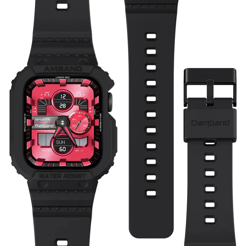 

Integrated Armor Protective Strap+Case for Apple Watch 38mm Band 40mm 41mm 42mm 44mm 45mm Sport Bracelet for IWatch 9 8 7 6 5 4