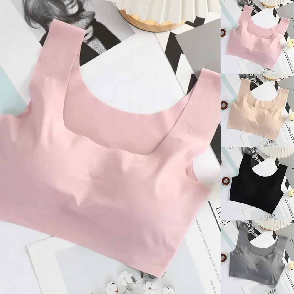 Women Seamless Wireless Push Up Sports Bra Bralette Brassiere Yoga Vest Crop Top