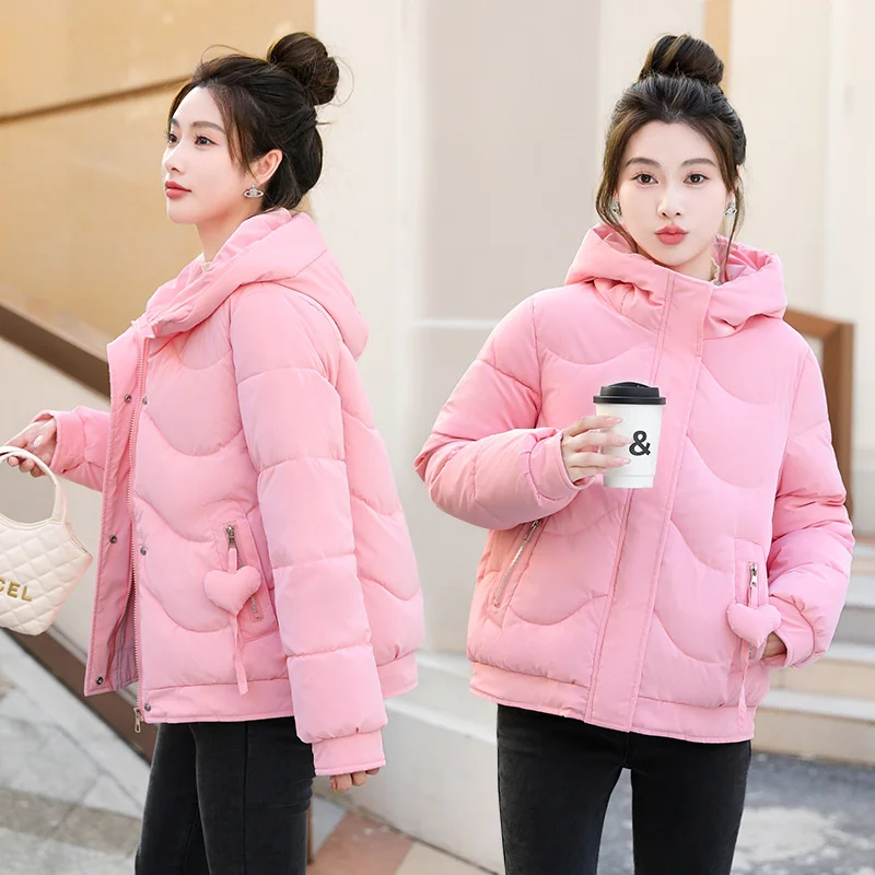 2024 New Winter Women Jacket Coats Parkas Female Down Cotton Hooded Overcoat Thick Warm Jackets Windproof Casual Student Coat