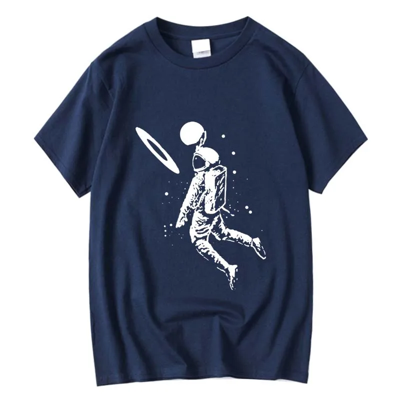 XIN YI Men\'s T-shirt High Quality 100% cotton Funny moon astronaut print casual loose men tshirt o-neck male t-shirt tees tops