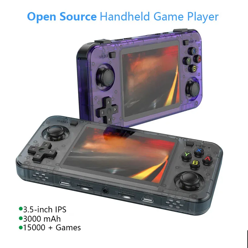 

R36H Retro Handheld Game Console Linux System Kids Christmas Gift Portable Pocket Video Player 3.5 Inch IPS Screen 128GB Games