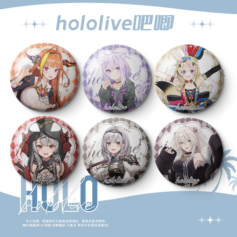 Набор значков Hololive VTuber — Suisei Hoshimachi/Tokino Sora/AZKi/Minato Aqua, эмалированные булавки в стиле аниме (вентиляторы)