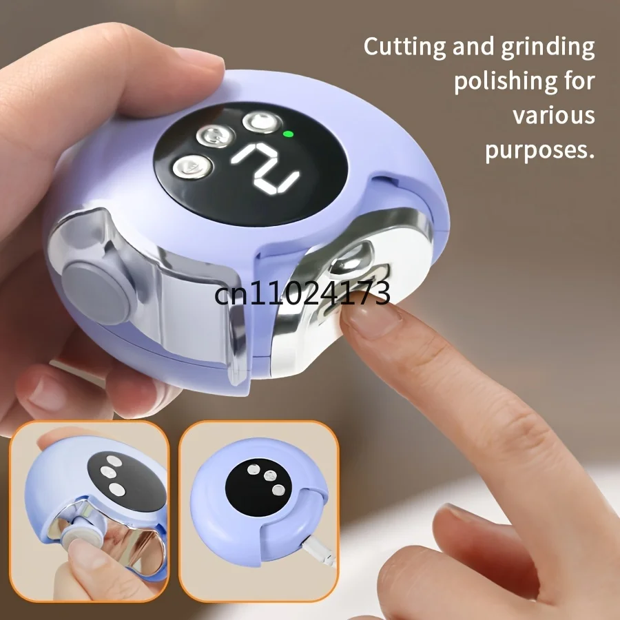 

Electric Nail Clipper Grinding and Polishing with Light Automatic Nail Trimmer Rechargeable Nail Cutter Manicure for Baby Adult