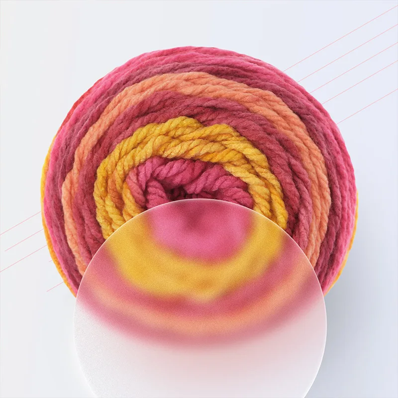 200g Przędza dziewiarska Gradient Color Cake Line Rainbow Segment Dyed Cake Yarn Crochet Shawl Skirt Lace DIY Handmade Knit Yarn