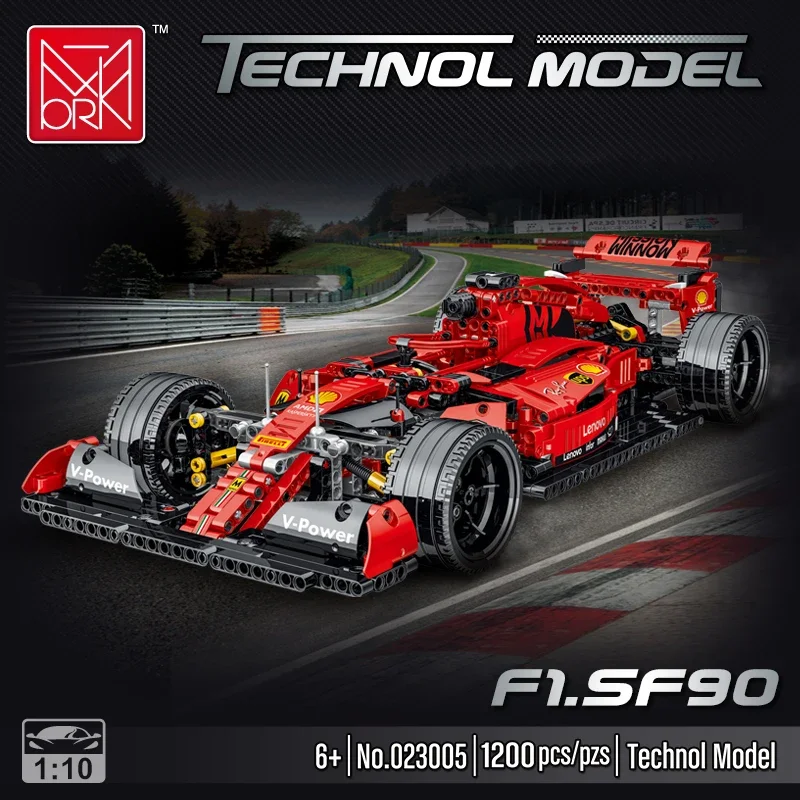 2024 New Technical Formula F1 Racing Car Building Blocks Set Model MOC Assembly Vehicle Bricks Kids Toys for Boys Christmas Gift