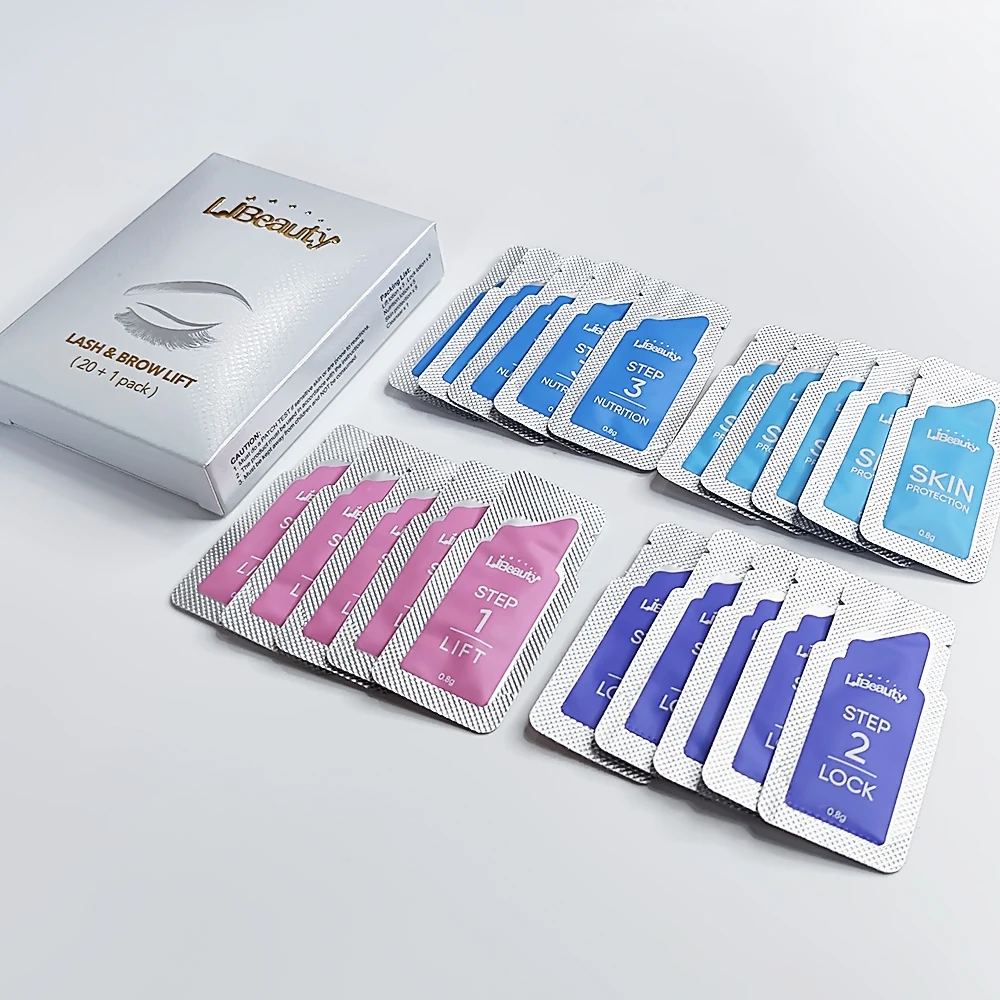 Libeauty 20 Pieces/Lot 10-12 Minutes Sachet Lifting Brow Lamination Kit Calia Perm And Fixation Individual Package Makeup Tools