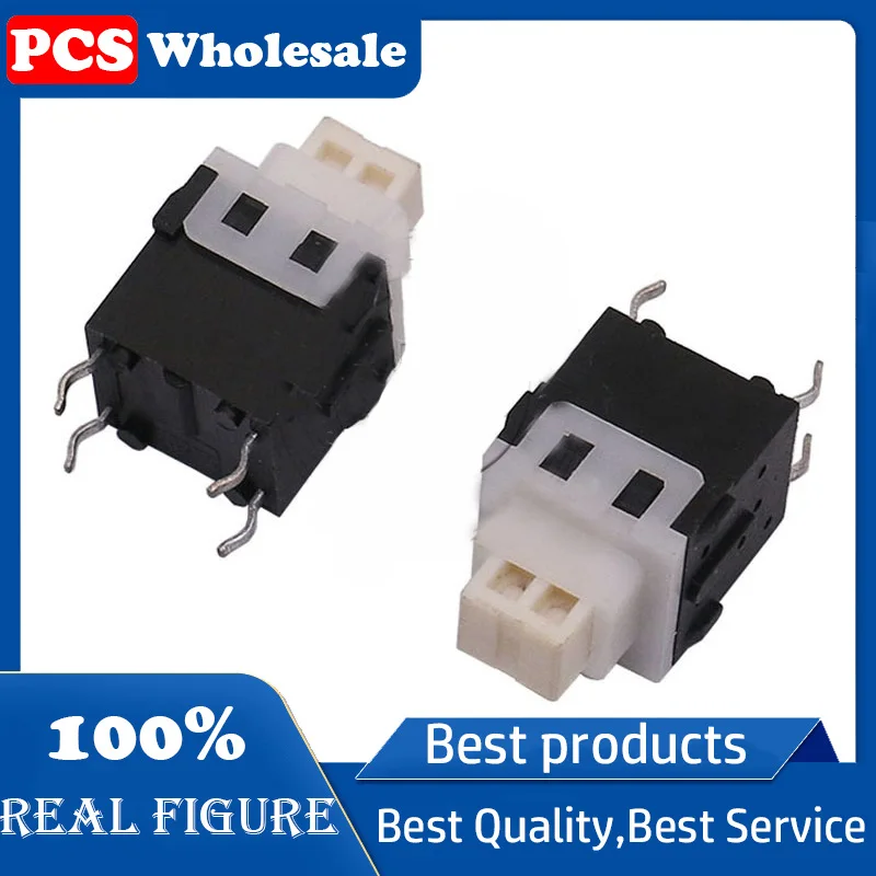 self-locking switch 4 Four-pin straight PB6161 self-locking long guide short body key switch flat head Key switch Special