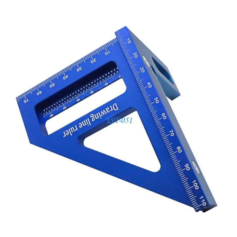 

E15A 45/90 Degree Woodworking Square Protractor Miters Triangle Ruler Layout Measuring Tool Aluminum- for Engineer Carpenter