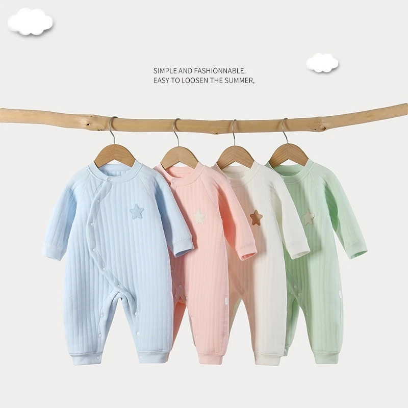 New Arrival Baby Girl Boys Padded Romper Autumn Winter Outings Thickened Warm Spring Autumn Clothes for Infants Unisex Jumpsuit