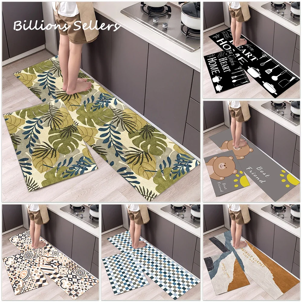 Long Kitchen Carpet for Floor Home Entrance Doormat Bedroom Living Room Decor Bedside Rug Hallway Balcony Bathroom Anti-Slip Mat