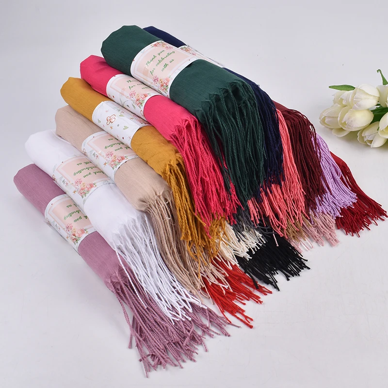 Autumn and Winter New Warm Solid Tassel Scarf Sun Protection Warm Shawl