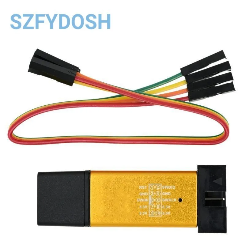 Stlink Link V2 Mini STM8 STM32 Symulator pobierania Programator Programowanie z osłoną Kabel DuPont