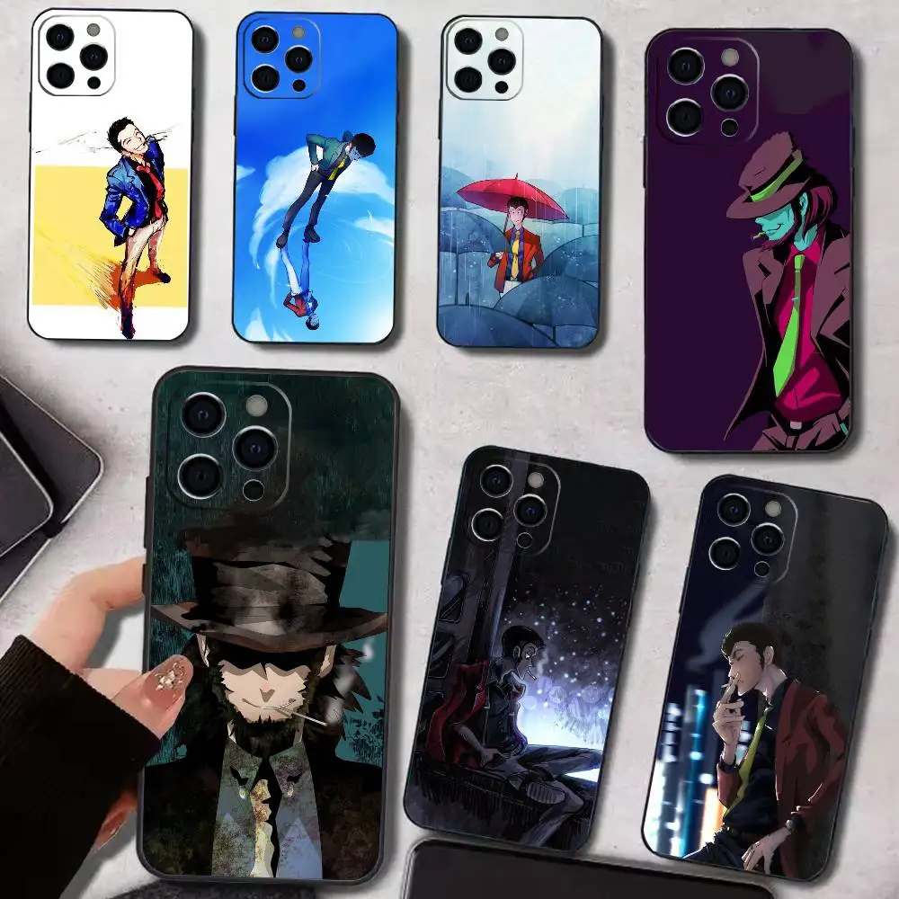 

L-Lupin Anime T-Third Phone Case For iPhone17,16,15,14,13,12,11 Plus,Pro Max Soft Black Cover