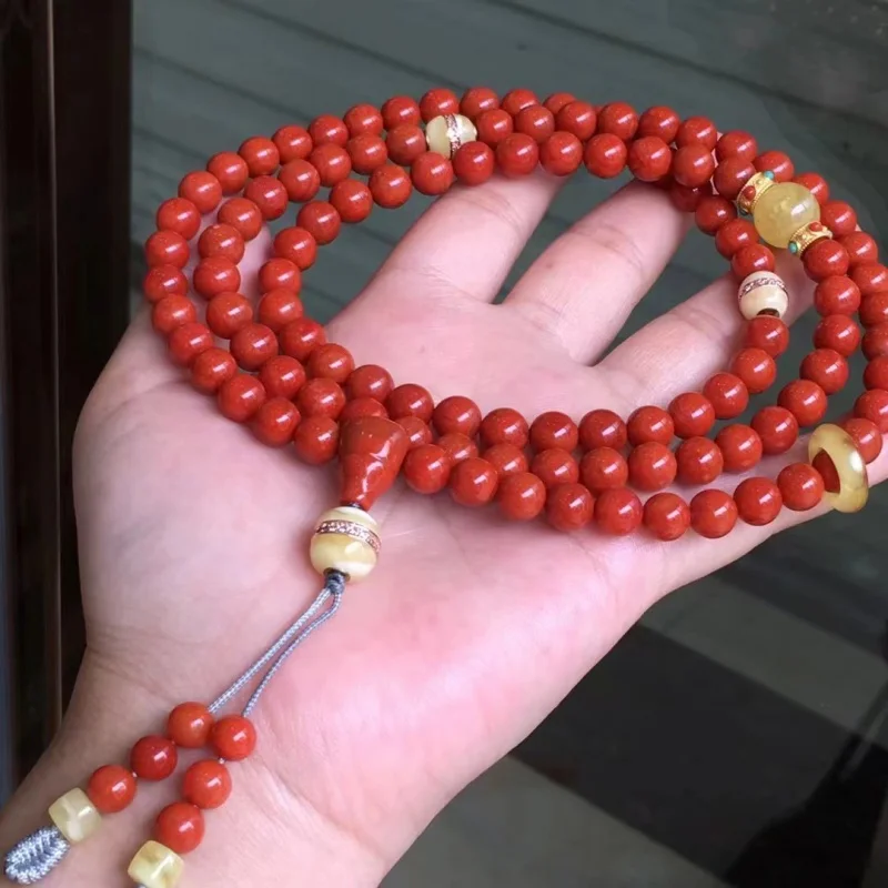 

Натуральный Южно-красный браслет Waxi Buddha Beads, безупречный дизайн...