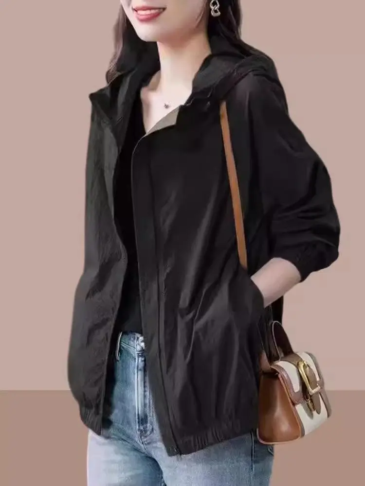 

Spring Autumn ort Jaet Women's Faionable Outerwear Artistic Sle Loose Fit Long Sve Pure Color Straight Hem Coat