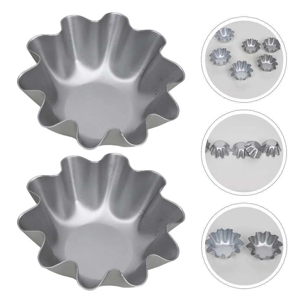 

6 Pcs Egg Tart Mold Mini Pans Molds Metal Jelly Tartlet Baking Tools Cupcake Pie Trays Eggs