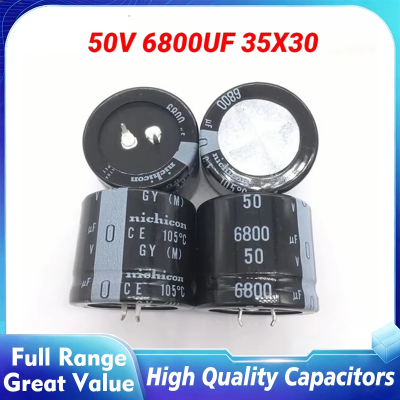 20PCS 50V6800UF 35X30MM Nichicon Electrolytic Capacitor 6800UF 50V 35*30mm GY High frequency low resistance