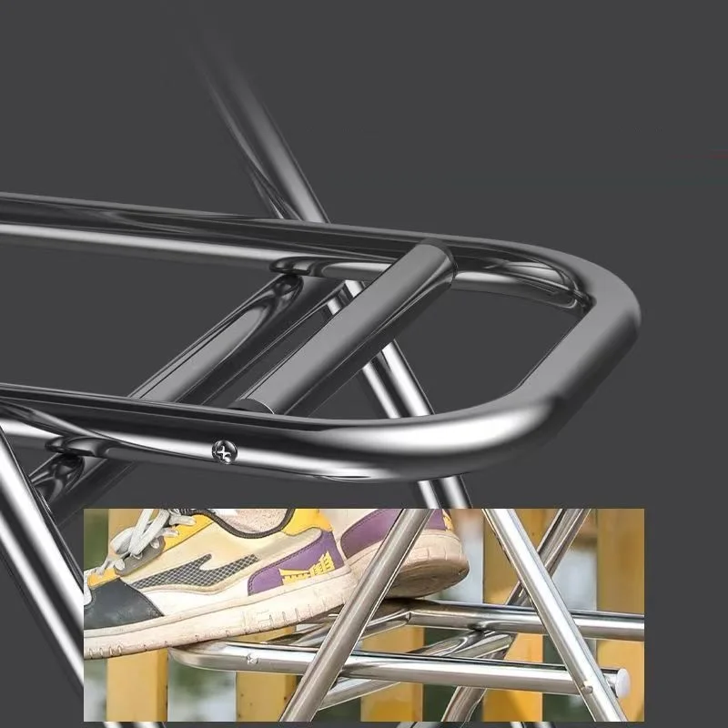 2025 Adjustable Height Fishing Chair With Stand Ultralight Stainless Steel Frame Multifunctional Portable Folding Camping Chair