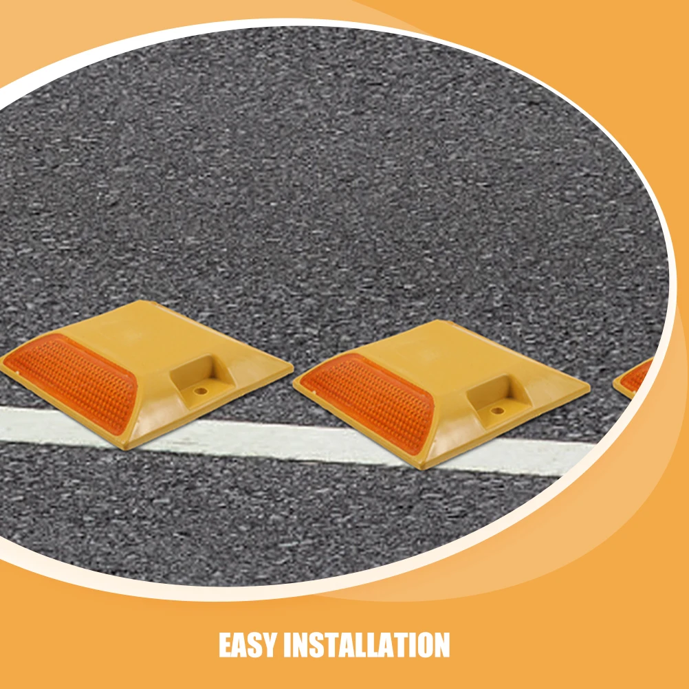 5pcs Road Delineators Heavy Duty Reflective Plastic Raised Design For Highway Driveway Pathway Safety Markers Traffic Guidance