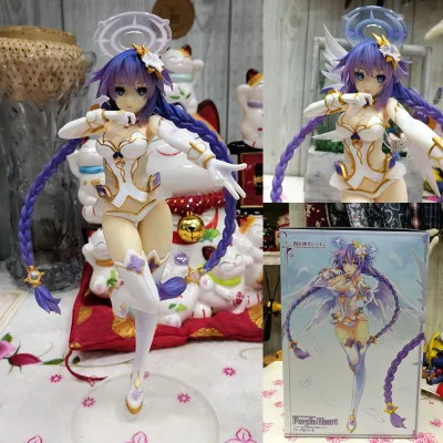 NEW hot 25cm Hyperdimension Neptunia Purple Heart Neptune action figure toys collector Christmas gift doll with box