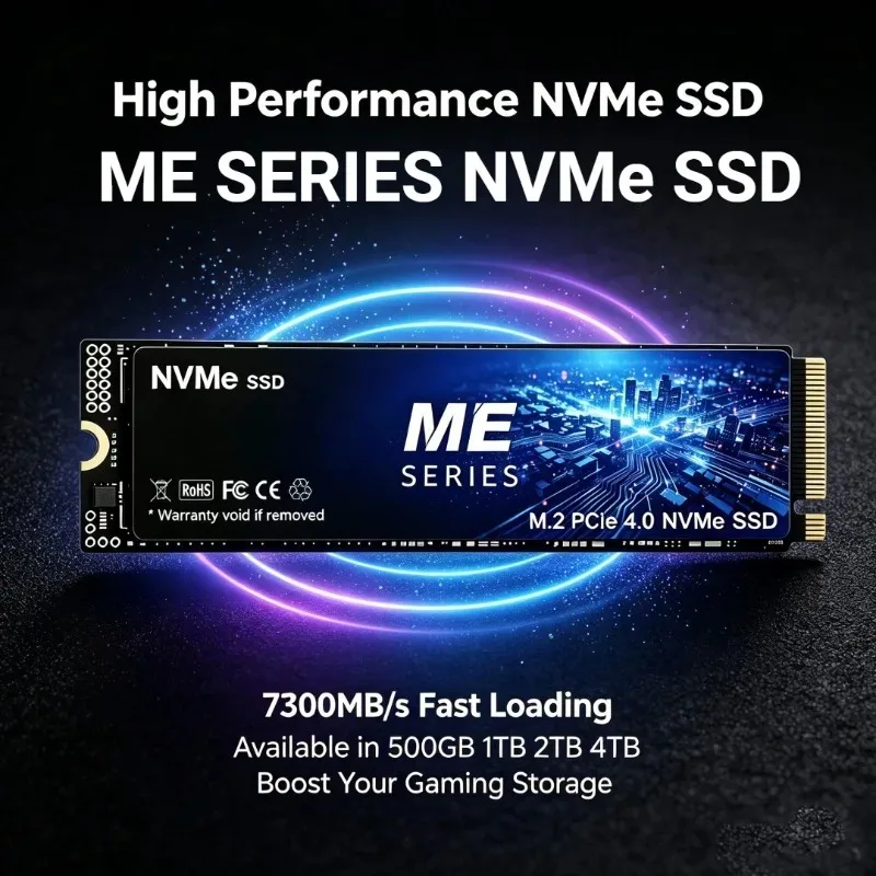 7300MB/s Read ME Series PCIe 4.0 NVMe M.2 SSD for Gaming Laptop, Desktop Computer & PS5 Console – 4TB Max Capacity Upgrade
