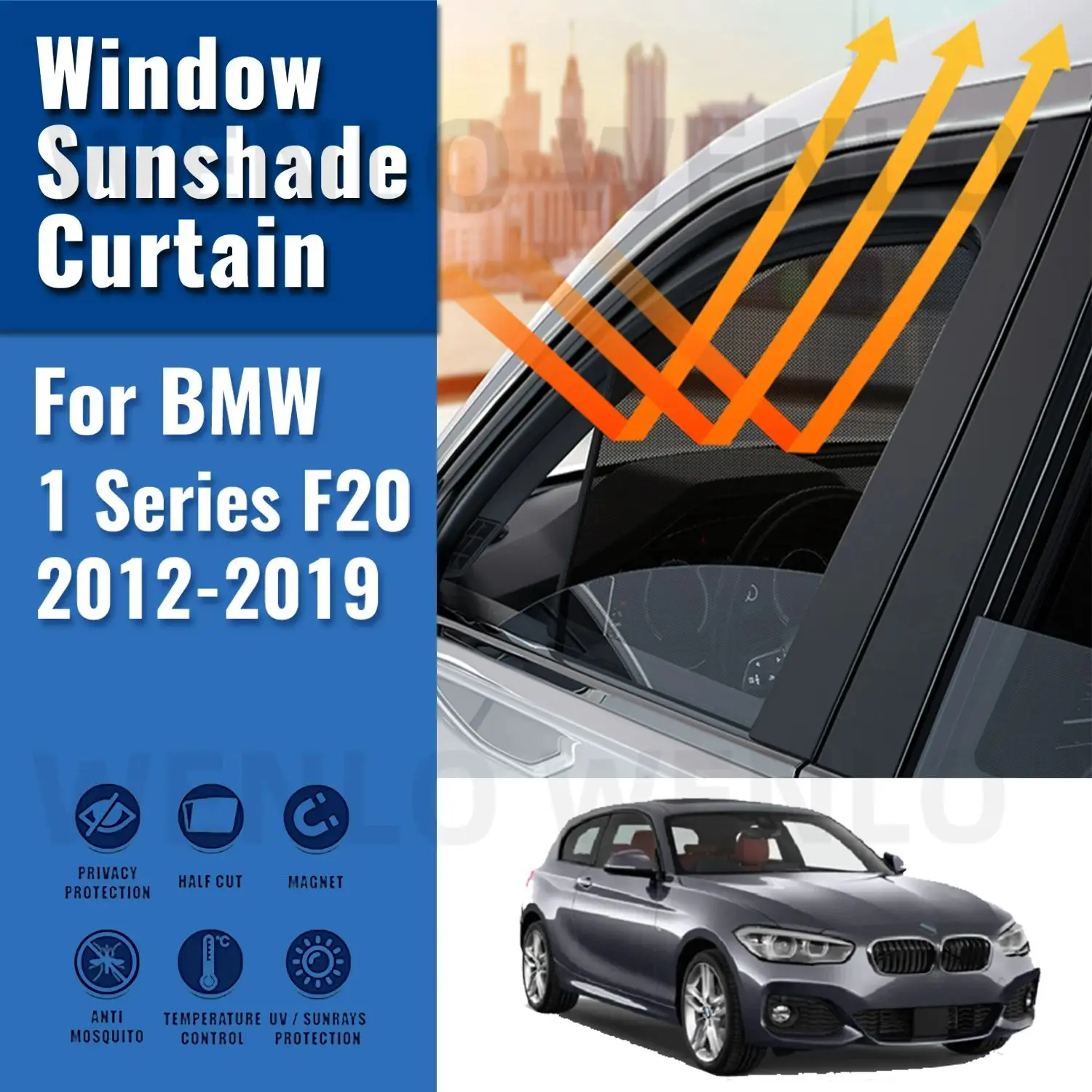 For BMW 1 series F20 2012 2013 2014 2015 2016 2017 2018 2019 Car Sunshade Front Windshield Curtain Rear Side Window Sun Shade