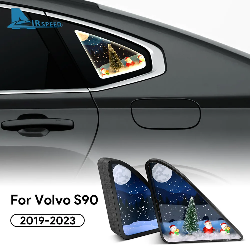 

for Volvo S90 2019 2020 2021 2022 2023 Metal Car Rear Window Triangle Trim Light Personalised Creative Christmas Accessories