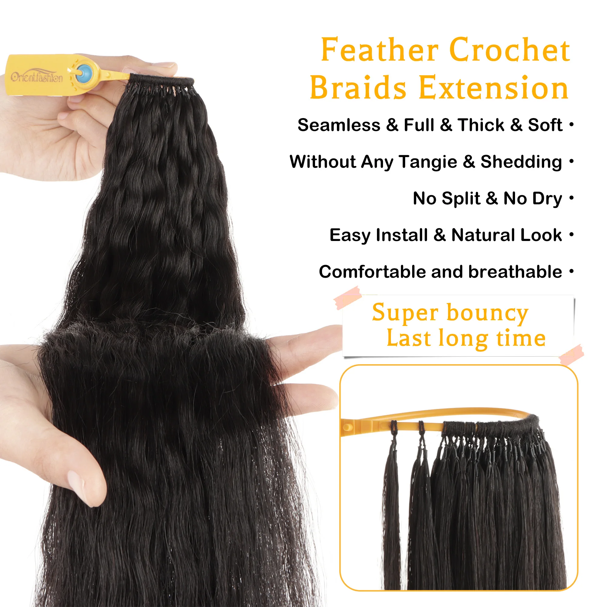 K​inky Curly Crochet Human Hair Extensions Afro Kinky Pre-Separated Knotless Crochet Human Hair With Loop For Twist Boho Braids