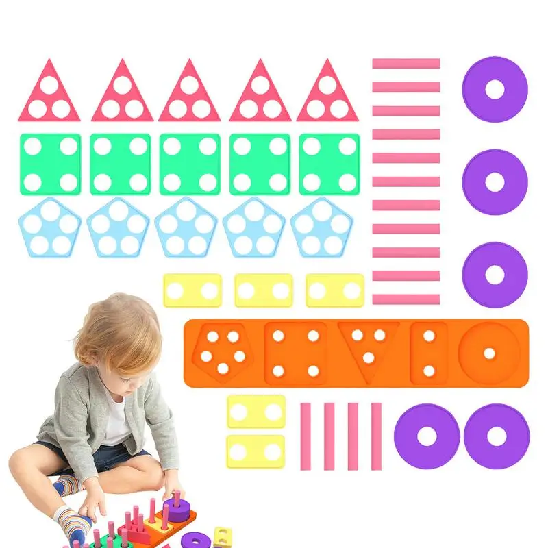 Sorting Stacking Toys Shape Sorter And Stacker Silicone Toy Stacking & Matching Shape Stacker STEM Preschool Learning Toys For