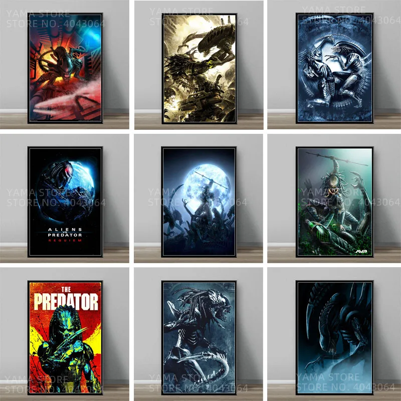 Alien vs. Predator Classic Monster Movie Horror Print Art Canvas Poster For Living Room Decor Home Wall Picture