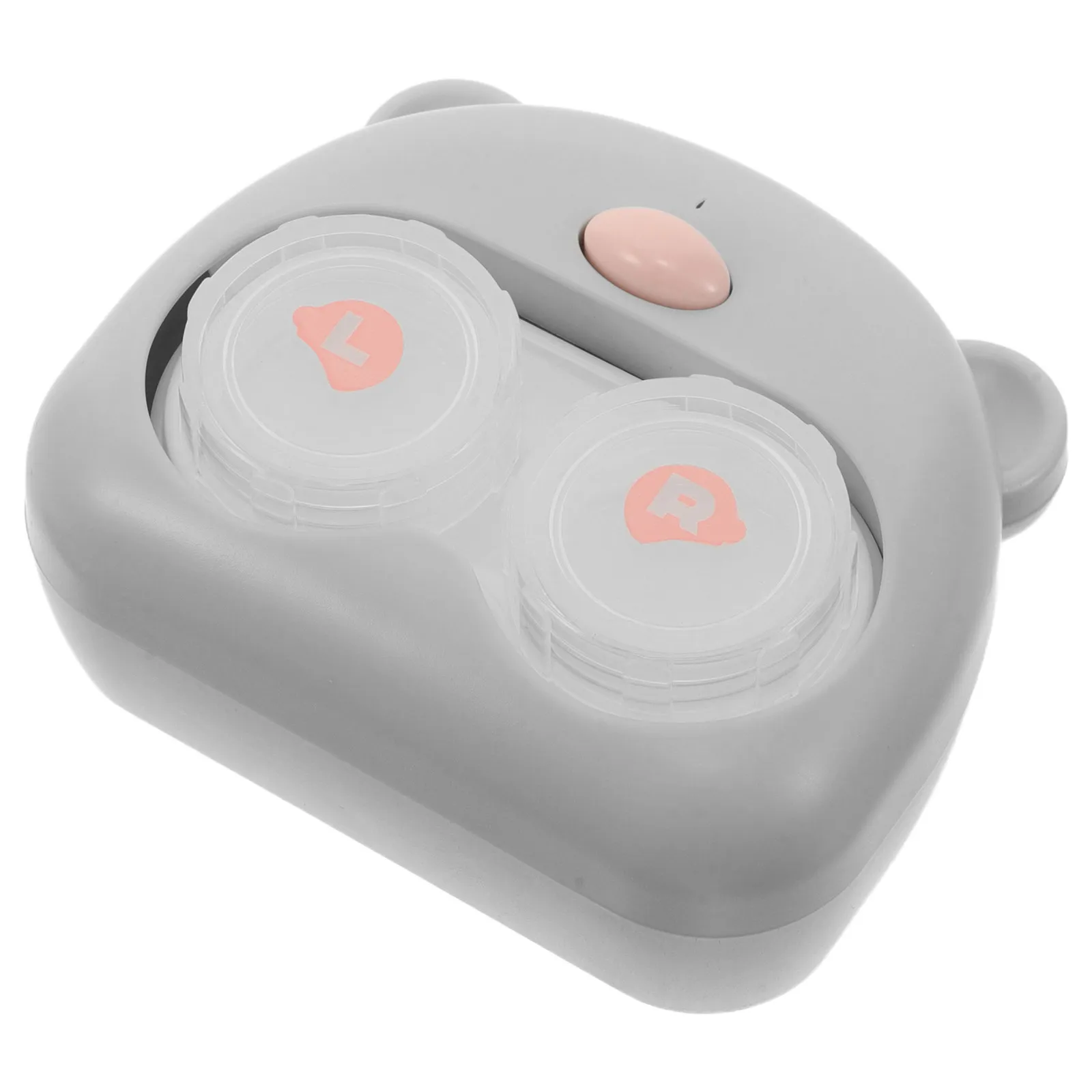 Electric Contact Lens Cleaner Grey Automatic Timer Dual Chamber Portable Travel Lens Washer Case Daily Cleaning Device