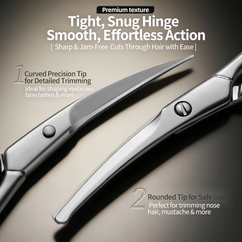 Professional Stainless Steel Eyebrow Scissors with Comb Teeth and Tweezers-Style Tip Heavy-Duty Sharp Blades Serrated Edge