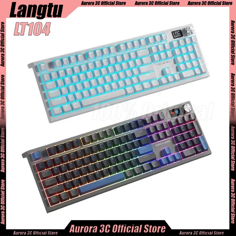 

Langtu LT104 Wireless Mechanical Keyboard Screen Bluetooth 3-Mode 104 Key Wired RGB Backlit Hot Swap Office Gamer Keyboard Gift