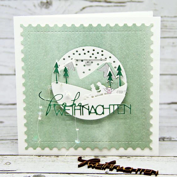 Stampi per metallo Piggy Craft fustellatura fustellatura stampo albero di natale cornice Scrapbook mestiere di carta coltello stampo lama pugno stampi stampi