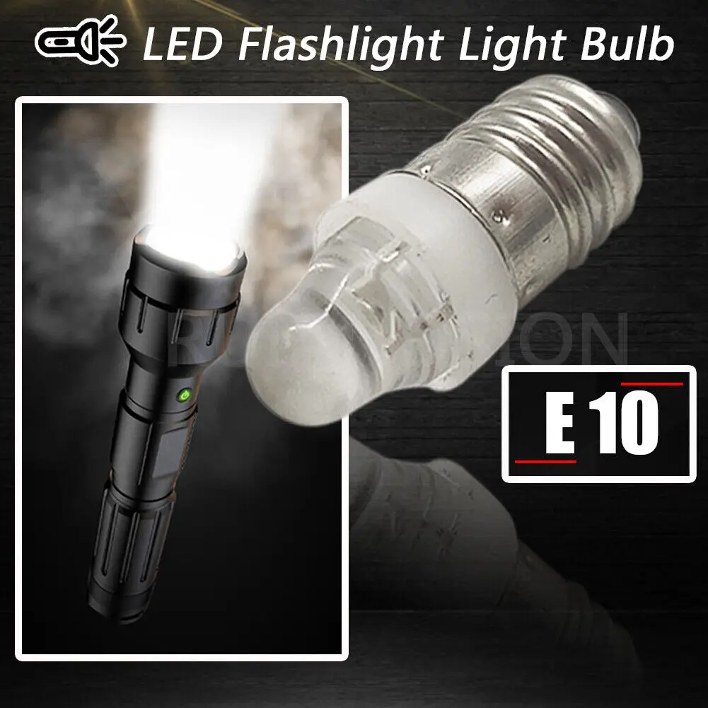 E10 LED Bulb Flashlight DC 3V 12V Instrument Bulb Indicator Light Replacement Torch Bulbs Bike Cycling Lamp Warm Cool White