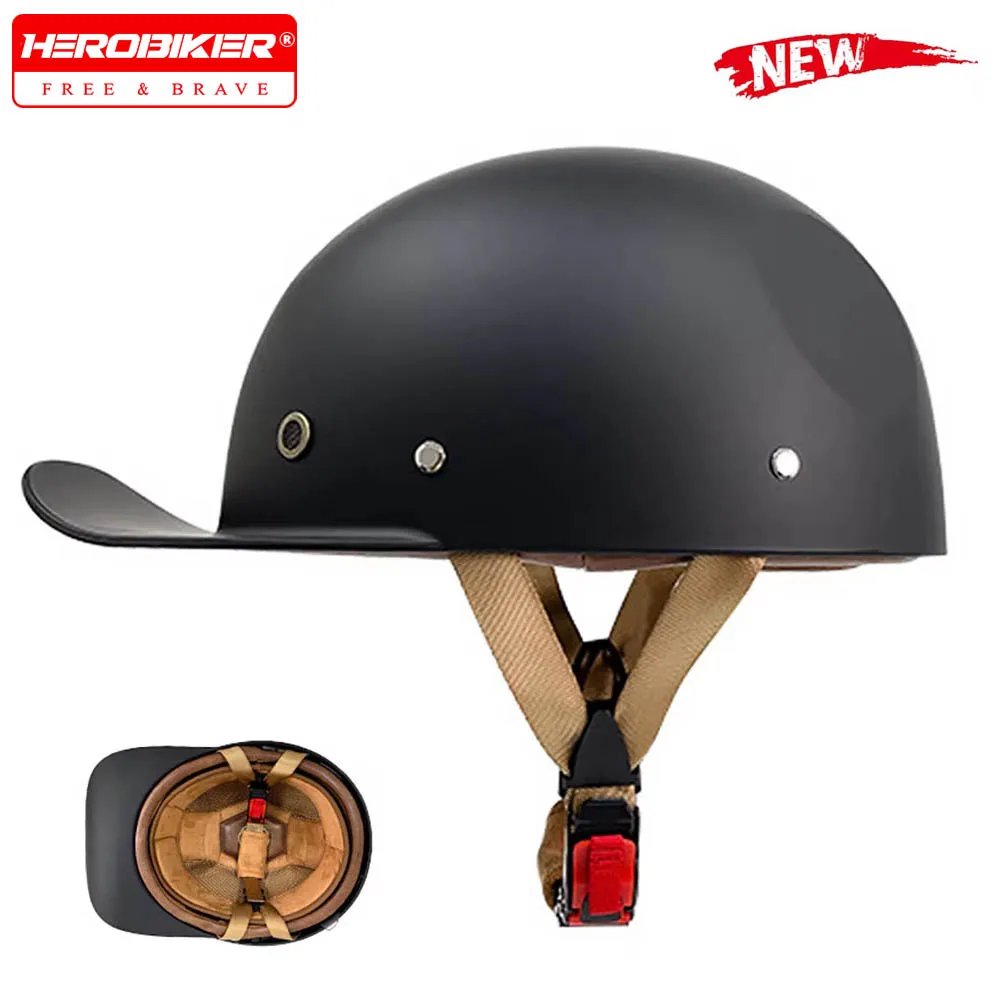 

Motorcycle Half Helmet Retro Baseball Cap Motorbike Half Helmet Men Women ECE DOT Approved Moto Half Helmet