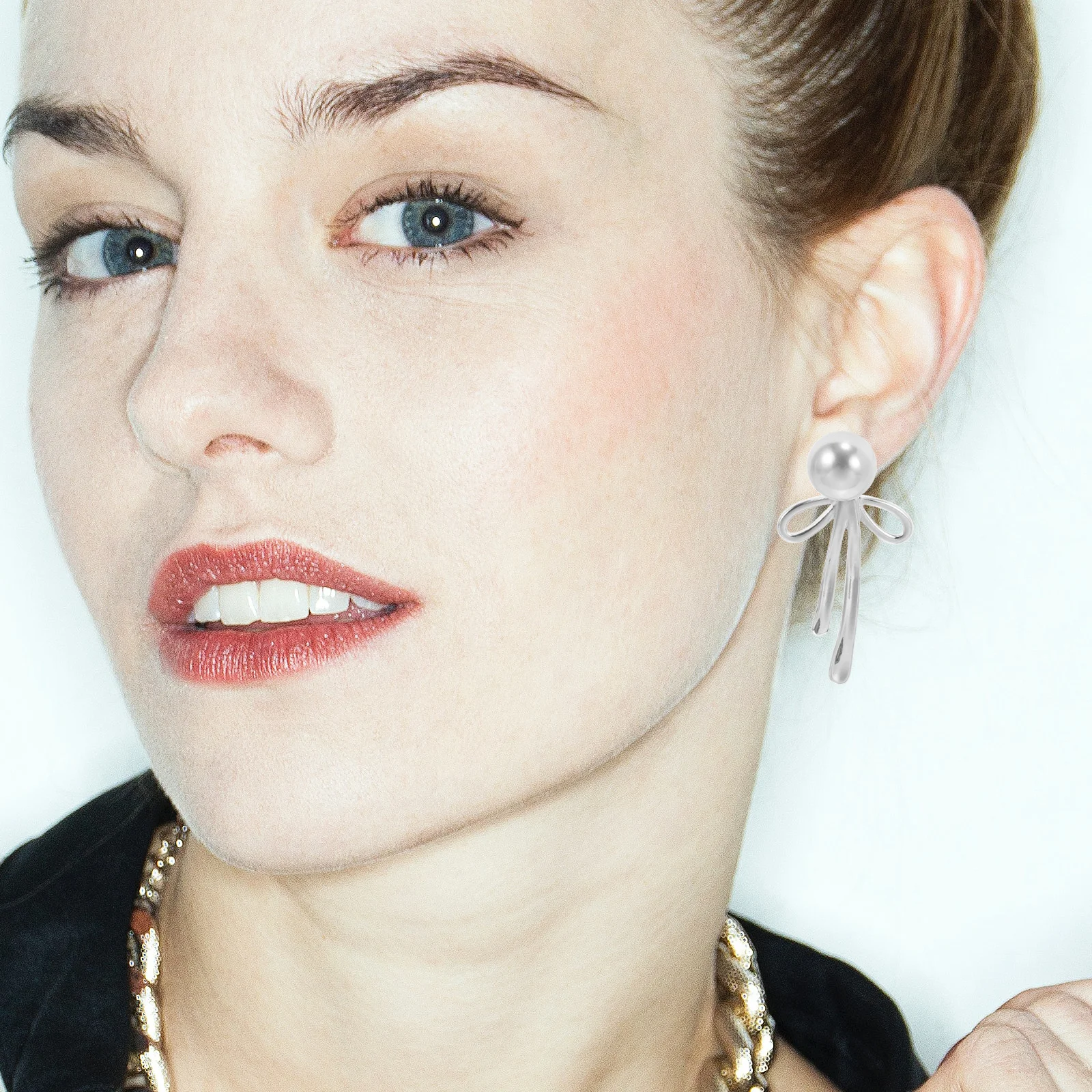 

Pearl Bow Earrings Women Studs Imitation Pearls Girls Vintage Design Small Bow Earrings Retro Style Jewelry Accessories