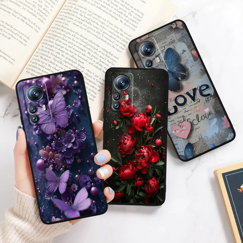 Flower Mysterious Fashion Cool For Xiaomi Mi Poco F5 F4 F3 X6 X5 X4 X3 M6 M5 M5S M4 M3 C65 Pro GT NFC 5G Black Funda Phone Case