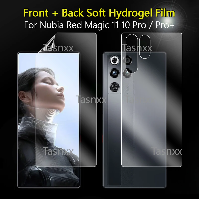 

Front + Back Soft TPU Film For Nubia Red Magic 11 10 Air 10S Pro Plus Ultra Clear Anti Scratch Screen Protector Skin -Not Glass