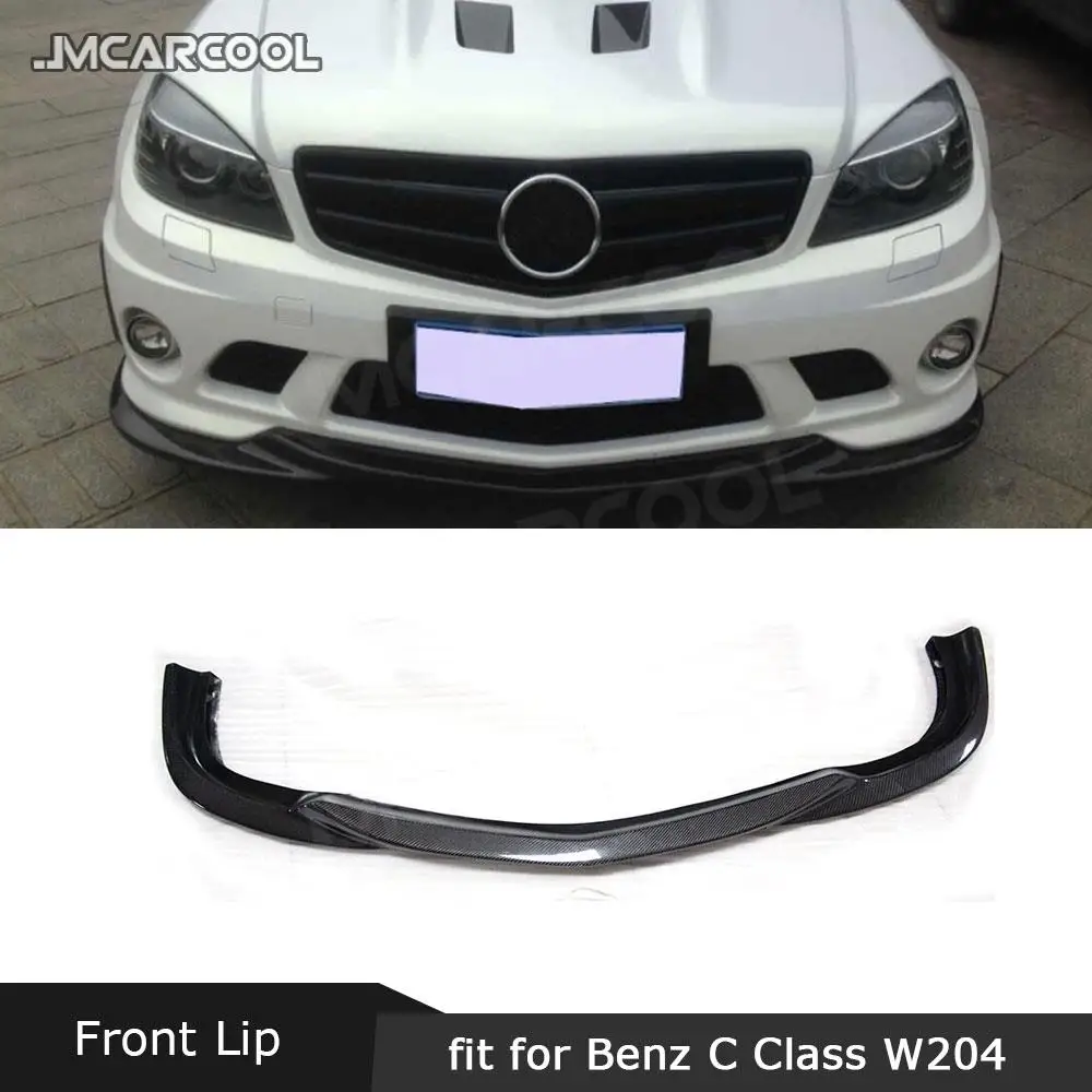 

Carbon Fiber Front Bumper Lip Spoiler for Mercedes Benz C Class W204 C63 AMG Sport 2008 -2011 Head Chin Shovel Diffuser