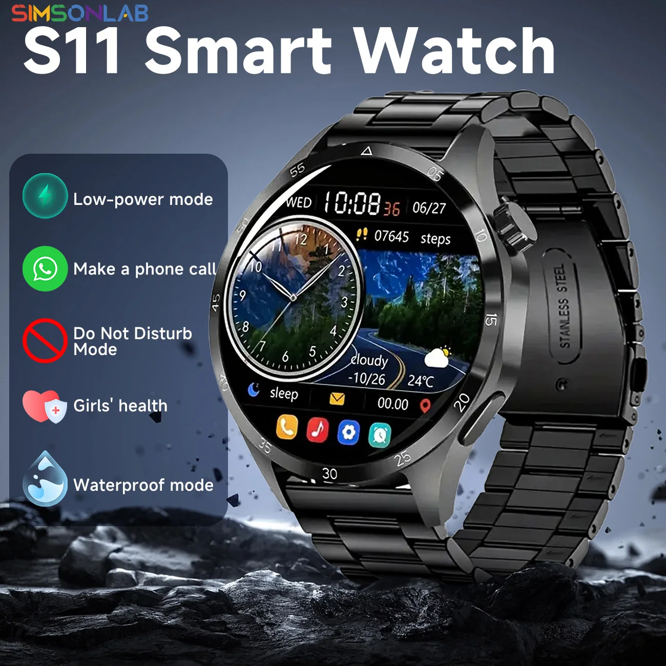 New Smartwatch Android IOS 1.52'' Wristwatch Bluetooth Call Music Player Women Men Health Monitor Outdoors Sport Tracker 2026