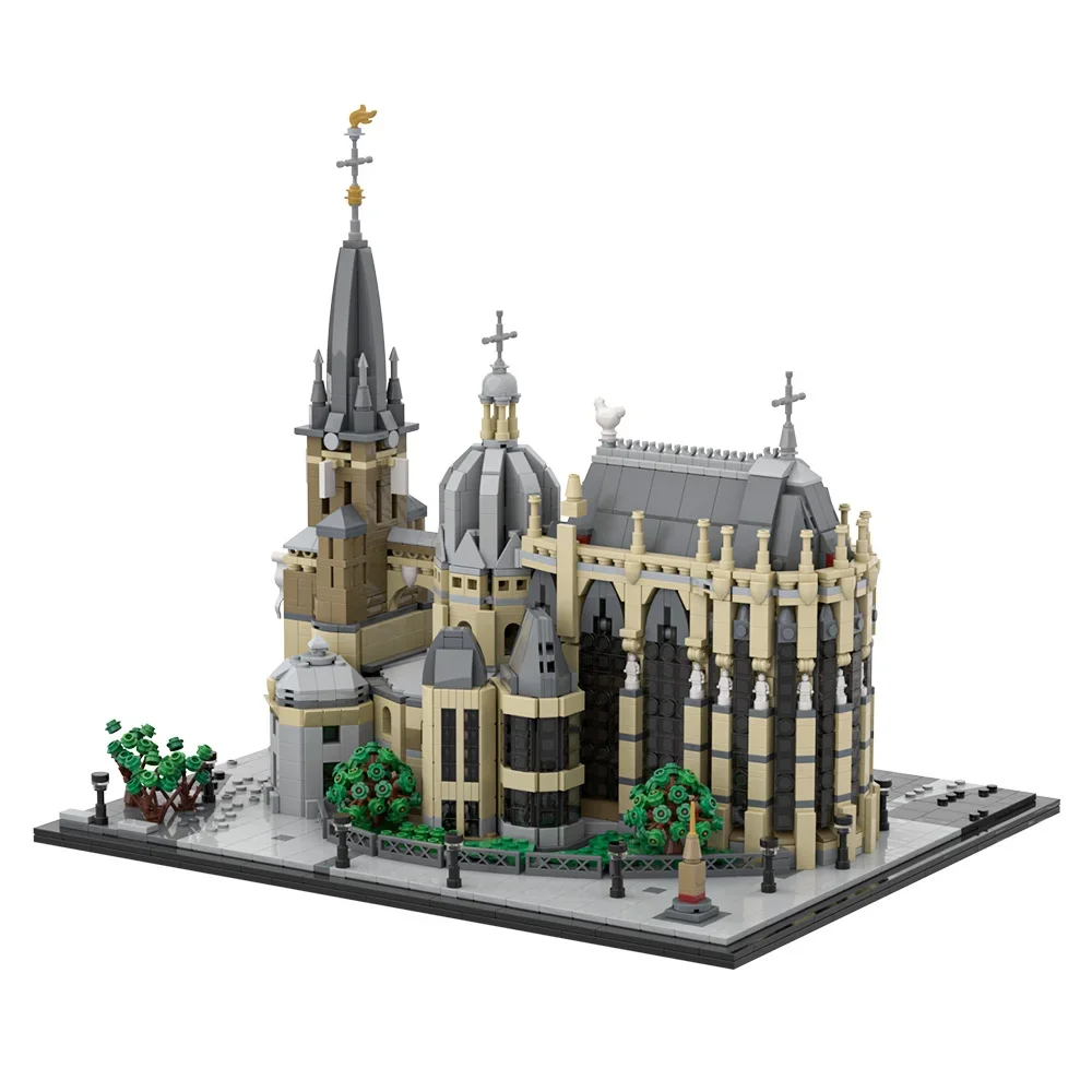 

MOC Aachen Cathedral - mausoleum of Charlemagne Building Blocks Model Medieval Aachen Cathedral Architecture Bricks Assembly Toy