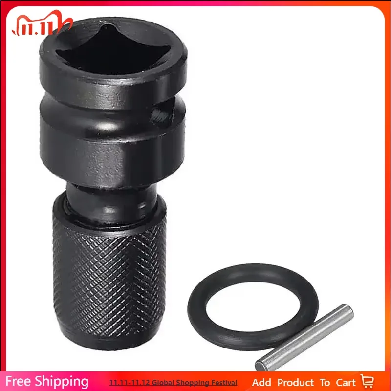 

1/2pcs 1/2 Inch Square Drive to 1/4 Inch Hex Socket Adapter Converter Chuck Adapter for Impact Air and Electric Wrench