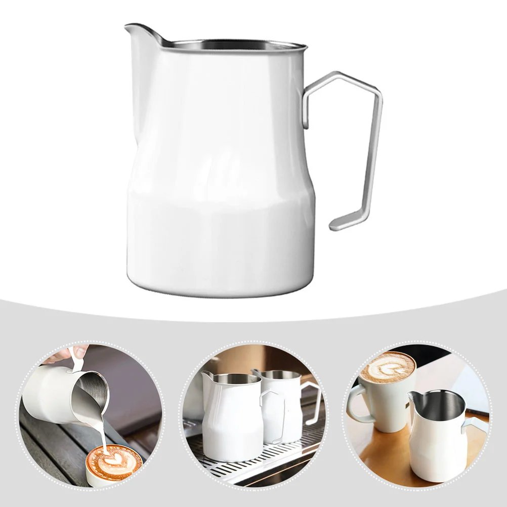 

Coffee Latte Art Pitcher Stainless Steel Milk Jug Professional Cappuccino Cup For Kitchen Bar Restaurant Ceramic Style