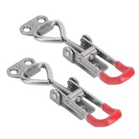 Adjustable 304 Stainless Steel Toggle Clamp Clip Quick Fixture Hand Tool Horizontal Design 2 Pcs Set