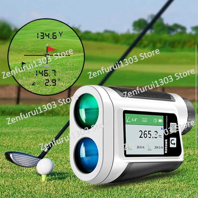 800Yard Ranging Scope 6X Zoom Color Outside Screen Pinseeker Flaglock Vibration Golf Rangefinder