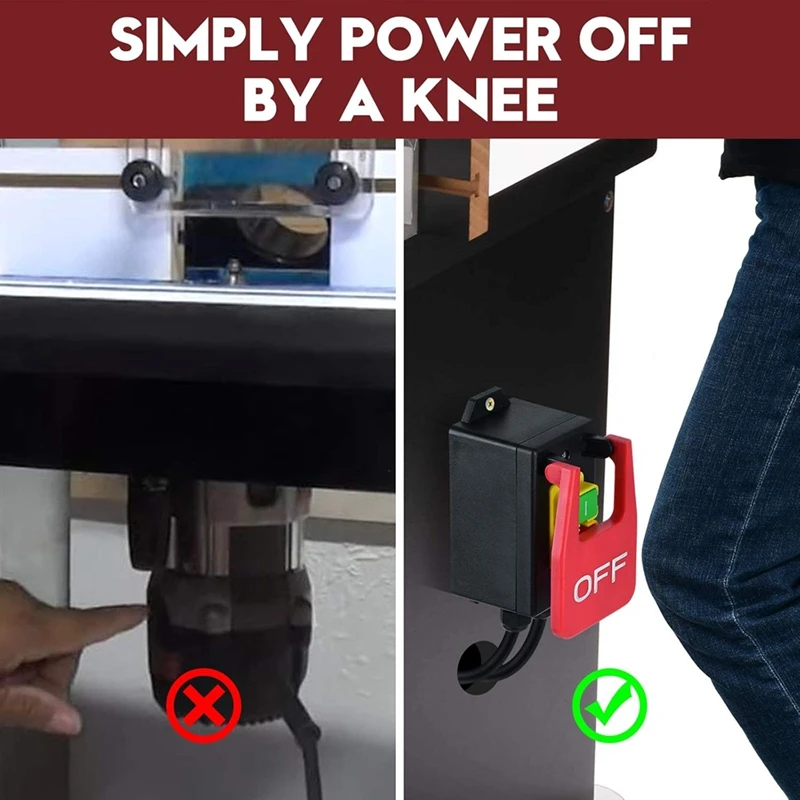 120V Single Phase On/Off Switch,Router Table Switch With Stop Sign Paddle,For Power Off For Table Saws Us Plug