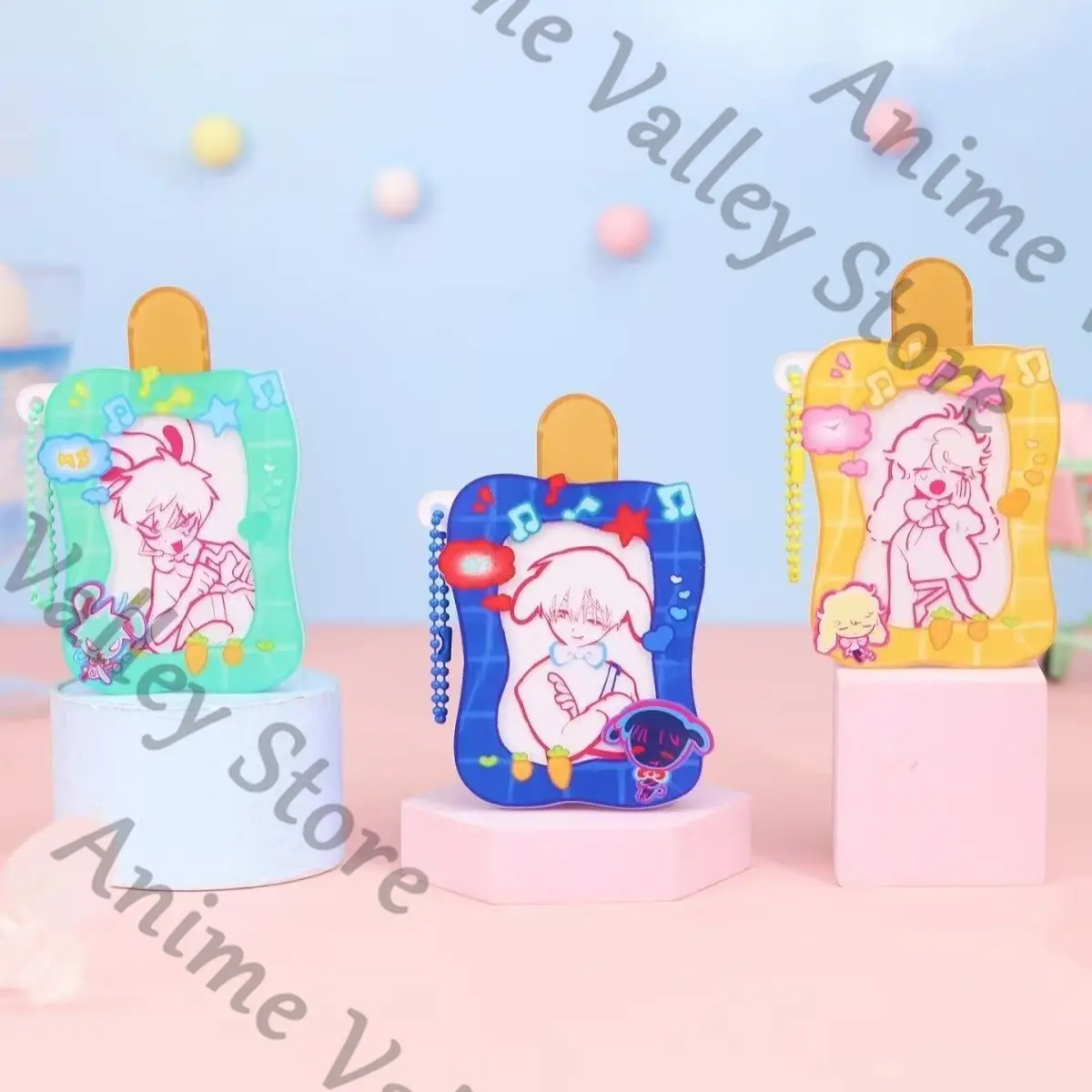 أنيمي حقيقية الغريبة المرحلة حتى لوكا Sua MiZi Hyuna تأثيري قابل للسحب الجليد اسكيمو سلسلة مفاتيح مصنوعة من الأكريليك قلادة الكرتون كيرينغ عيد الميلاد