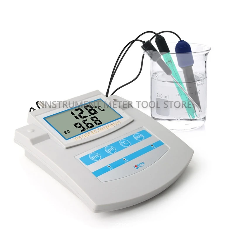 

6 In 1 Water Quality Monitor PH ORP TDS EC CF Temperature Benchtop Tester Meter for Swimming Pool, Aquarium, Laboratory PHS-26C